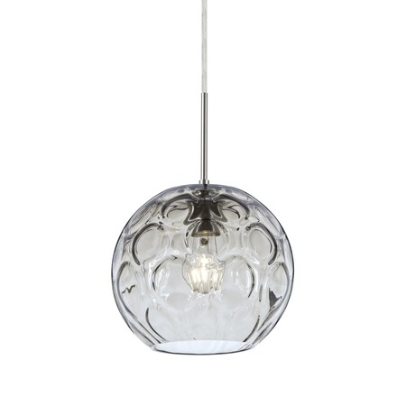 Besa Lighting Bombay Cord Pendant, Clear, Satin Nickel Finish, 1x60W Incandescent 1JT-BOMYCL-SN